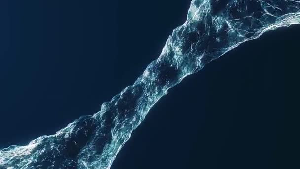 きれいな水は、白い背景の上チューブで青い色を旋回します。アルファ マットに透明な swirlanimation を分離。リングや円管の流れループを振って形クリーンな液体 — ストック動画