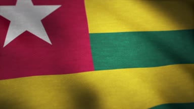 Animasyon sallayarak Togo bayrağı. Togo bayrak