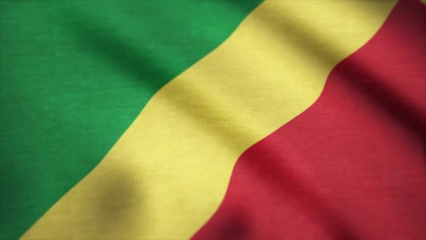 Bandeira da República do Congo acenando animação. Bandeira do Congo — Vídeo de Stock