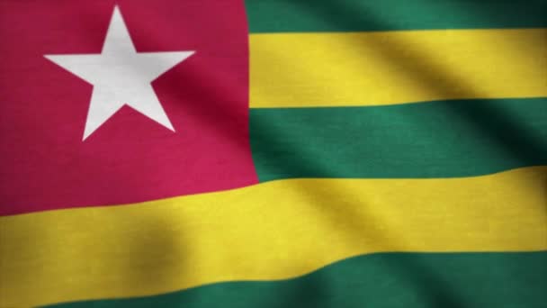 Flag of Togo waving animation. Togo flag — Stock Video