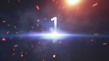 10 ile patlama için geri sayım animasyon 1 ateş yakıcı etkisi arka plan. Hisse senedi. Köpüklü numaraları için geri sayım 10 0 havai fişekleri ile yapılan