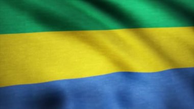 Gabon son derece ayrıntılı Kumaş dokulu ve sallayarak gerçekçi bayrak. Arka plan bayrak sallayarak Gabon