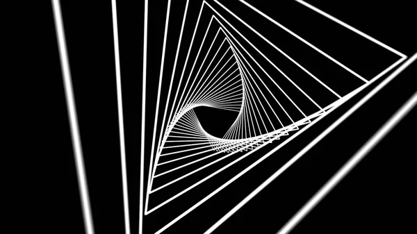 Elegante leuchtende helle bunte geschwungene Spirallinien drehen optische Täuschung animierten Hintergrund, schwarz und weiß. nahtlose Schleife. animierter nahtloser Looping abstrakter Bewegungshintergrund — Stockfoto