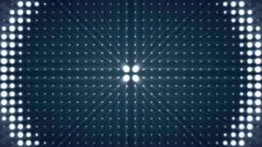 Açık kesintisiz renkli. Daire ampul ışıkları Oda animasyon arka plan. Parlak projektörler açma ve kapatma