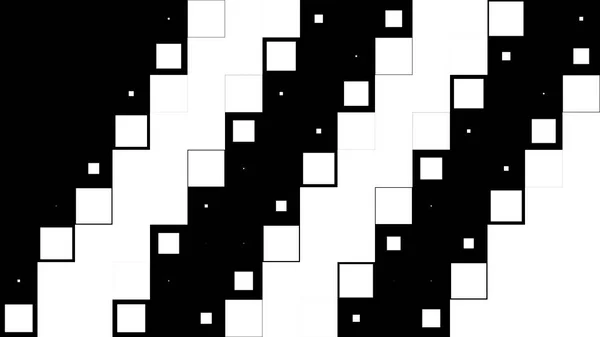 黒と白のコントラストの抽象的な正方形のモーション デザイン。白と黒の正方形の背景。シームレスなループします。抽象の黒の白のピクセル ブロックが背景を移動 — ストック写真