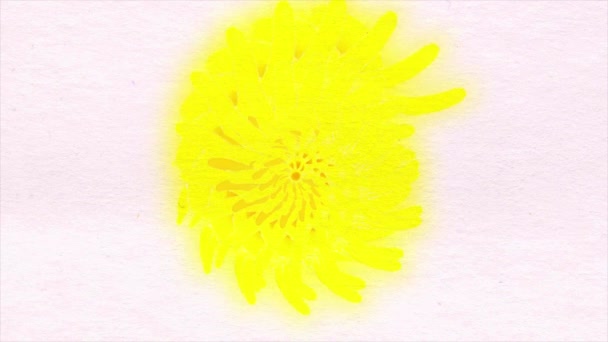 kaléidoscope coloré motifs de points de fleur avec texture de papier aquarelle. Abstrait fond graphique de mouvement multicolore. Carte animée, tulipes dessinées à la main, bouquet de fleurs 