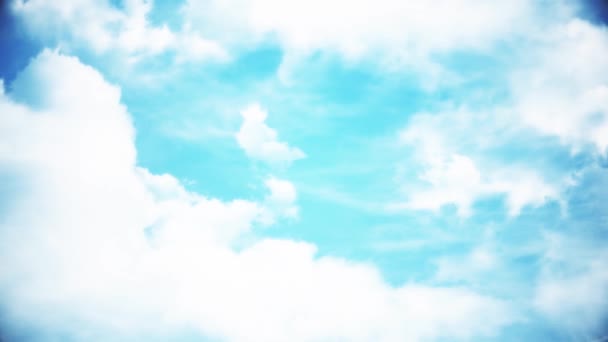 Öğleden sonra güneş ile bulutlar. Mavi gökyüzünde bulutlar animasyon — Stok video