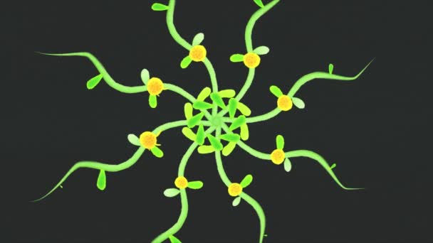 Abstrakta animering av bildandet av blommor. Vackra animering av bildandet av färger för din design — Stockvideo