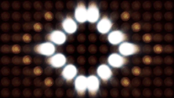 Ultra Music Festival fond. Projecteurs lumineux allumés et éteints formant différentes formes. Ampoules multicolores boucle d'éclairage. Projecteurs Projecteurs — Photo