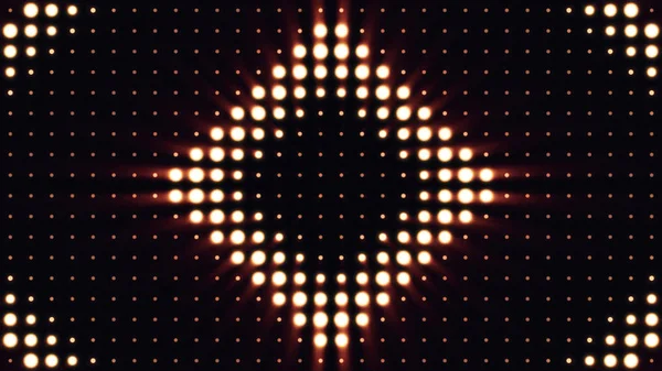 Ultra Music Festival fond. Projecteurs lumineux allumés et éteints formant différentes formes. Ampoules multicolores boucle d'éclairage. Projecteurs Projecteurs — Photo