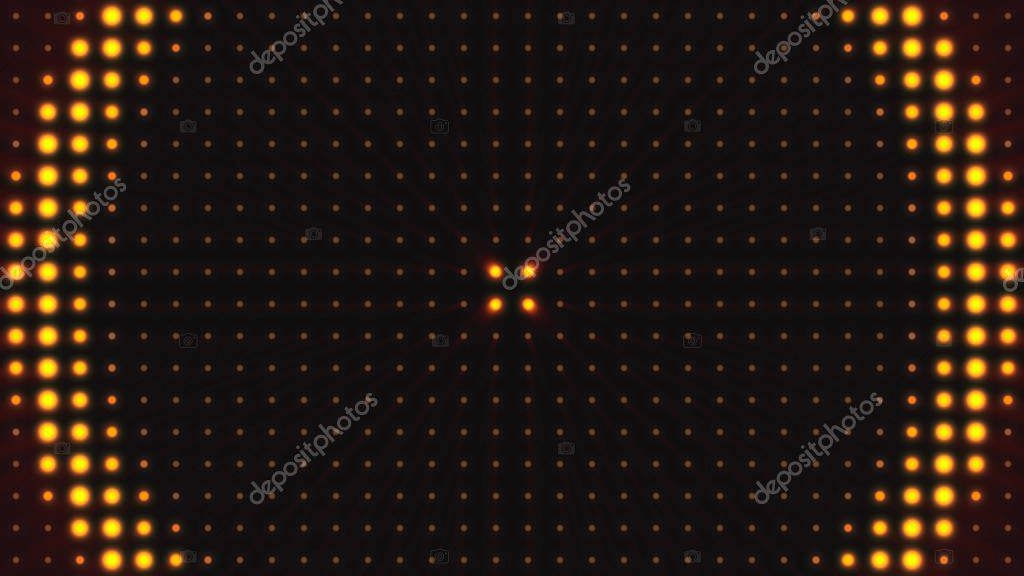 Ultra Music Festival background. Bright floodlights turning on and off forming different shapes. Multicolor lighting bulbs loop. Floodlights Flash lights.