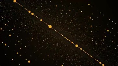 Arka plan noktalardan hareket animasyon ile. Sihirli noktalar titreşen veya uçan parlayan işaret