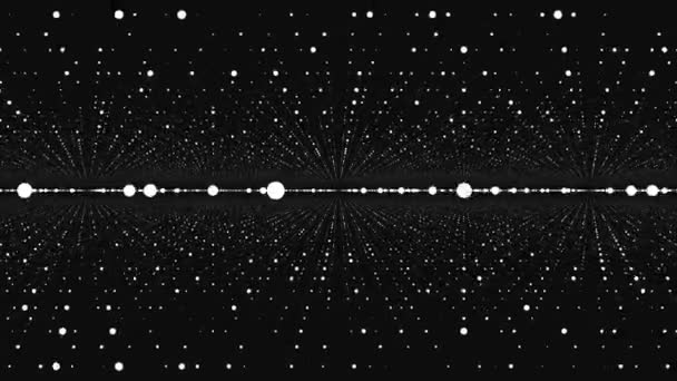 Dot szemcseméret tervezése, fraktál geometria elvont. Virtuális művészeti kozmosz, dinamikus perspektívából geometria tér — Stock videók