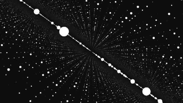 Proiectarea Particulelor Puncte Geometria Punctului Fractal Abstract Cosmos Artistic Virtual — Videoclip de stoc