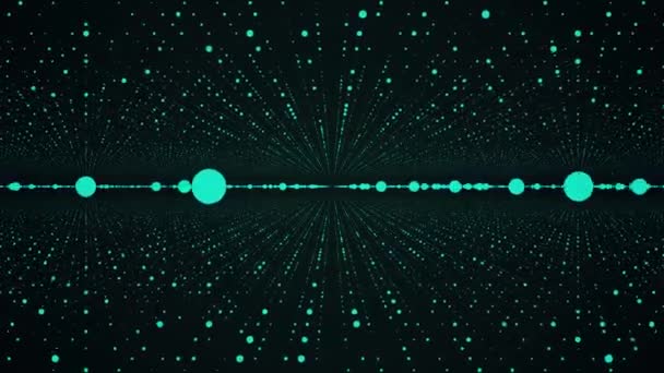 Plexo digital del Mundo. El mundo digital de puntos en el espacio. Abstracto el movimiento entre en el espacio punteado — Vídeos de Stock