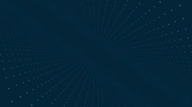 Hareket noktaları uzayda. Soyut animasyon. Fütüristik bir sanal dünyada kavramı