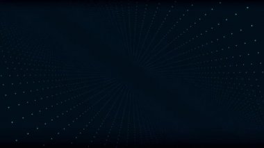 Hareket noktaları uzayda. Soyut animasyon. Fütüristik bir sanal dünyada kavramı
