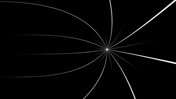 Animierende Lichtstrahlen von einem Punkt aus. abstrakte animierte Hintergrund von glühenden und leuchtenden Stern mit fliegenden Strahlen — Stockvideo