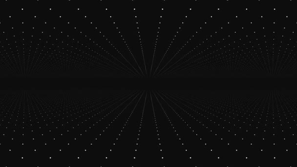 Movimiento en el espacio de los puntos. Animación abstracta. El concepto de un mundo virtual futurista — Vídeos de Stock
