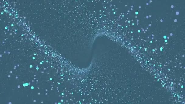 Movimiento de puntos en el espacio. Movimiento de partículas tridimensionales del plexo — Vídeo de stock