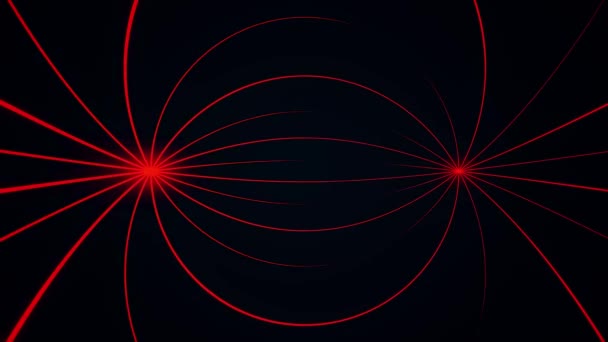 Φως σημείων με ιπτάμενα ακτίνες. Ελαφρών σωματιδίων με ακτίνες στο σκοτάδι — Αρχείο Βίντεο
