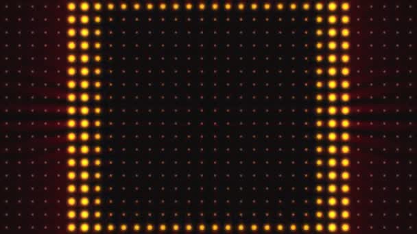 Wall of Flashing Cinematic Lights (em inglês). Jogando luzes na parede dos holofotes — Vídeo de Stock