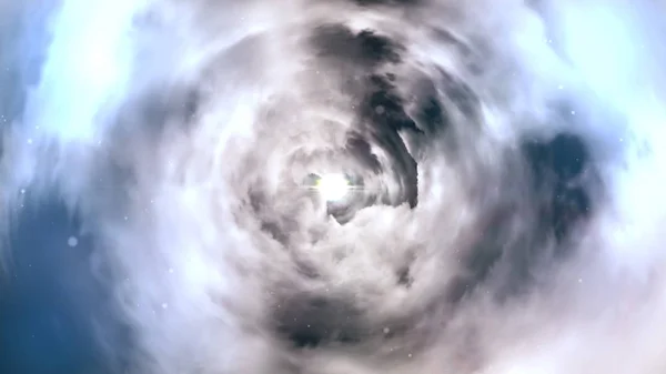 Tunnel da nuvole sfondo texture disegno fiabesco. Sfondo astratto di un tunnel di nuvole — Foto Stock