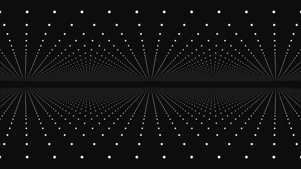 Movimiento de puntos en el espacio. Movimiento de partículas tridimensionales del plexo — Foto de Stock