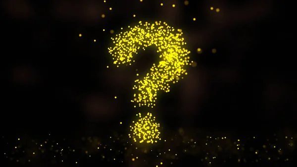 Animation of Question Mark symbol on black background. Abstract animation of the question mark on a black background