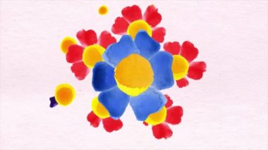 Suluboya çiçek desenini beyaz zemin üzerine bırakır. büyüyen çiçekler, allık gül arka plan, kağıt çiçek, çiçek botanik desen, yuvarlak çiçek buketi. İzole üzerinde beyaz çiçek açan çiçekler