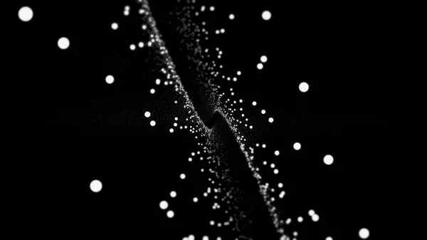 Αφηρημένα φόντο ψηφιακή με σωματίδια κινούνται και τρεμοσβήματος σε μαύρο φόντο. Φόντο κίνηση σωματιδίων. Σύμπαν μοτίβο λάμψη σωματίδια σε μαύρο φόντο. Αφηρημένη κίνηση σημεία. Βρόχου — Φωτογραφία Αρχείου
