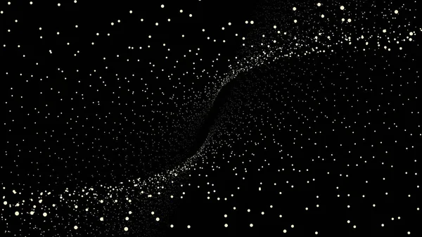 Abstract digital background with moving and flicker particles on black background. Background particles movement. Universe Pattern glow particles on black background. Motion abstract points. Loop