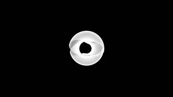 Стильный фон изогнутых линий в динамическом движении, белый на черном. Белые линии создают абстрактные формы. Фон с движущимися концентрическими кольцами . — стоковое фото