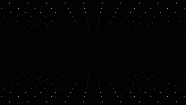 Soyut Fraktal parlak nokta matris kafes hareket. Geometrik parlayan noktası yapısı sinek. Yavaş sinek-thru dikey yıldız yaprak siyah uzay simülasyonu. Soyut fütüristik evren — Stok video