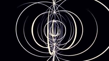 Loopable arka plan güzel soyut, futuristik renkli çizgiler ile. Renkli soyut dalgalı çizgiler çizgili Vj döngü arka plan. Işık twirling, parlak ince çizgiler yavaş yavaş siyah bir arka plan karşı ayarla