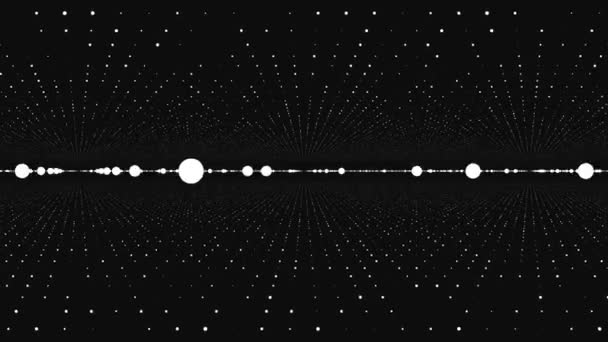 Abstrakter Hintergrund mit Animation langsam sich bewegender Teilchen. Animation einer nahtlosen Schleife. Punkt Teilchenfluss drehen und bewegen sich für futursitische und tektnologische abstrakte Hintergründe. Bewegend und flackernd — Stockvideo