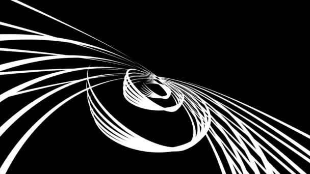 Abstrakter Hintergrund mit animierter Bewegung der Linien. Die Schlangen wachsen und bewegen sich. Hintergrund-Animation von fließenden Lichtstreifen. — Stockvideo