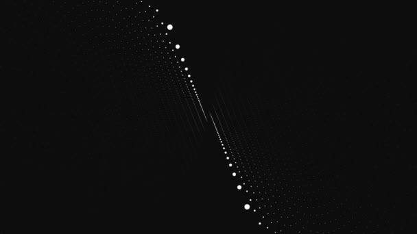 Abstract background with animation of slow moving particles. Animation of seamless loop. Dot Particle flow twist and moving for futursitic and tectnology abstract background. Moving and flicker — Stock Video