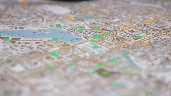 선택적 초점도 지도입니다. 주식입니다. 도시 지도 클로즈업 — 스톡 사진