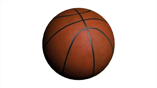 Бесшовный цикл анимации баскетбольного мяча на белом фоне. Концепция спорта и отдыха. Анимация баскетбольного мяча — стоковое фото