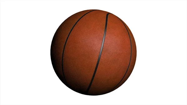 白色背景下篮球球的无缝循环动画。体育和娱乐的概念。篮球球的动画 — 图库照片