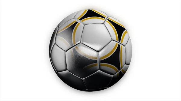 Реалистичный кожаный футбольный мяч вращается на белом фоне. Анимация футбольного мяча на белом фоне — стоковое фото