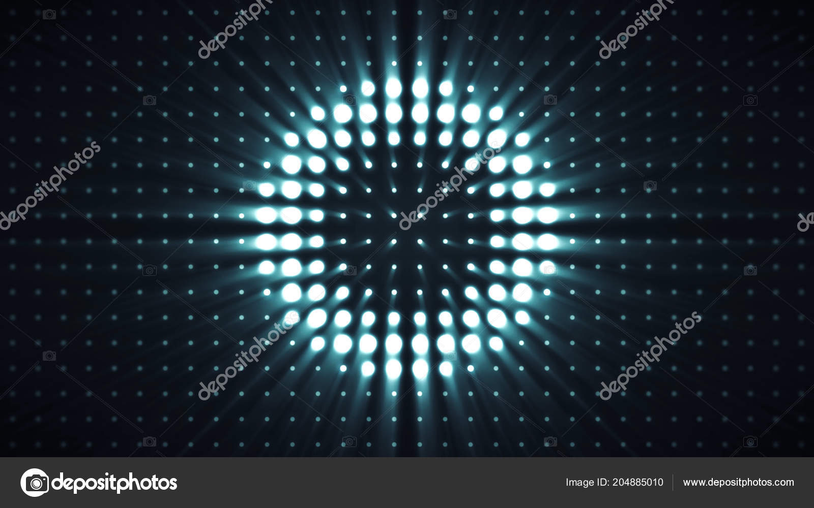 Elementos de Concerto. Painel com a lâmpada LED. Fundo abstrato com  animação de círculos de zoom na tela led. pista de dança colorida com  vários brilhando. Brilho de lantejoulas . — Foto ©, image size:1600x1000