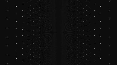Soyut Fraktal nokta matris kafes hareket. Sonsuz square hareketli mercek parlamaları parlayan tünel bükülmüş. Geometrik nokta yapısı sinek. Sonsuz boşluk dinamik arka plan. Parlayan puan