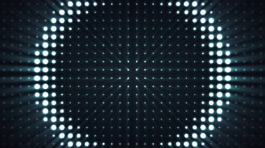 Konser öğeleri. Panel, Led ampul ile. Arka plan animasyon yakınlaştırma çevrelerin içinde led ekran ile. Birkaç parlayan ile renkli dans pistine. Pullu Glitter.