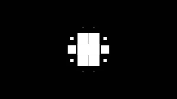 Μοντέρνο μαύρο και άσπρο φόντο από άγρια τρεμοπαίζει πλατείες. Υψηλής ευκρίνειας Cgi υπόβαθρα κινήσεων ιδανικό για επεξεργασία, οδήγησε Σκηνικά ή αναμετάδοσης που χαρακτηρίζει μαύρα και άσπρα τετράγωνα που κινείται σε — Φωτογραφία Αρχείου