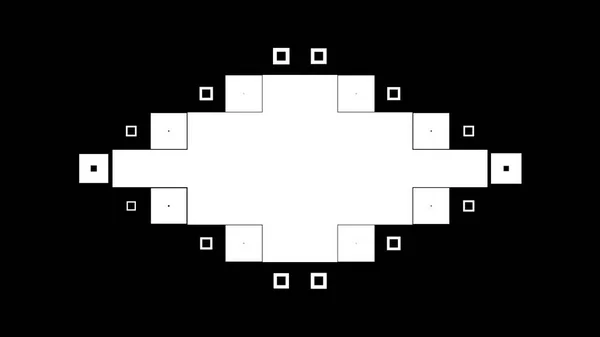 Pixel Animation sur fond noir et blanc. Texture d'écran numérique pixellisée avec un motif changeant aléatoire monochromatique noir et blanc. Fond de mouvement de cubes noirs et blancs — Photo