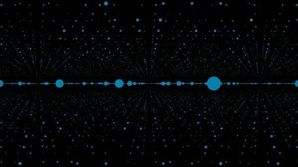 Tecnología futurista de animación de vídeo con objeto en movimiento y luces, bucle. Animación de vídeo futurista con objeto de partículas brillantes — Foto de Stock