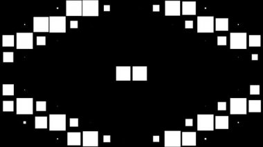 Vahşi titreşen kareler modern siyah ve beyaz arka plan. Yüksek tanım CGI hareket arka, düzenleme için ideal led arka planında veya hareketli siyah beyaz kareler içeren yayın