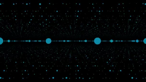 Fütüristik teknoloji video animasyon hareketli nesne ve ışıklar, döngü. Parlayan parçacık nesnesiyle fütüristik video animasyon — Stok video